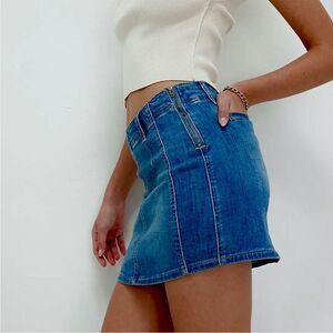 NWT Free People Denim Blue Jean Mini Skirt